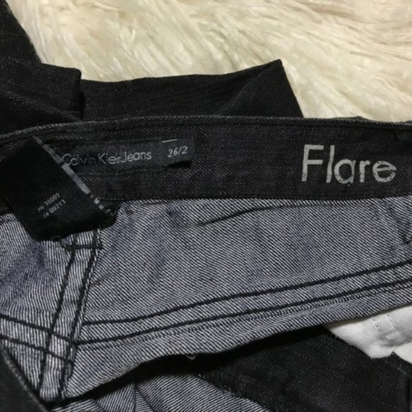 Calvin Klein black flare Jeans stretch 26/2 29-in inseam - Picture 8 of 8